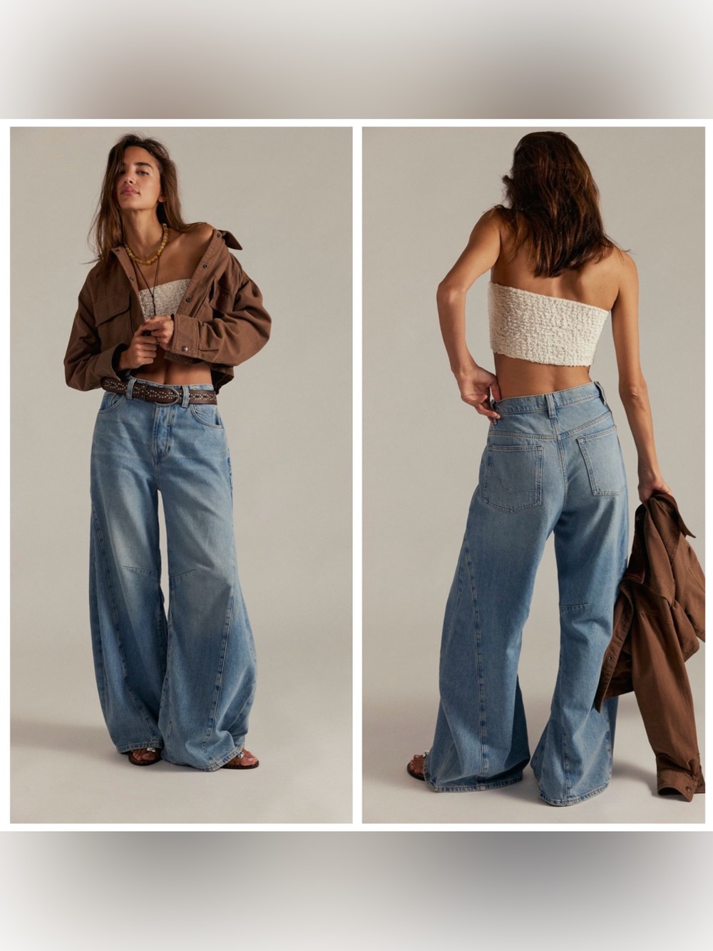 Free People Eden Slouchy Flare Jeans Denim Blue‎ Fast Forward Size 28